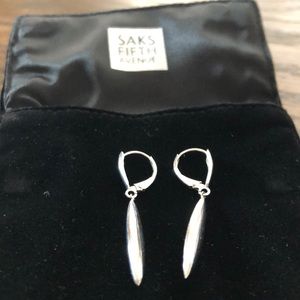White Gold Tear Drop Earrings